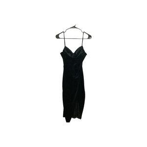Black Velvet Slip Midi Dress
